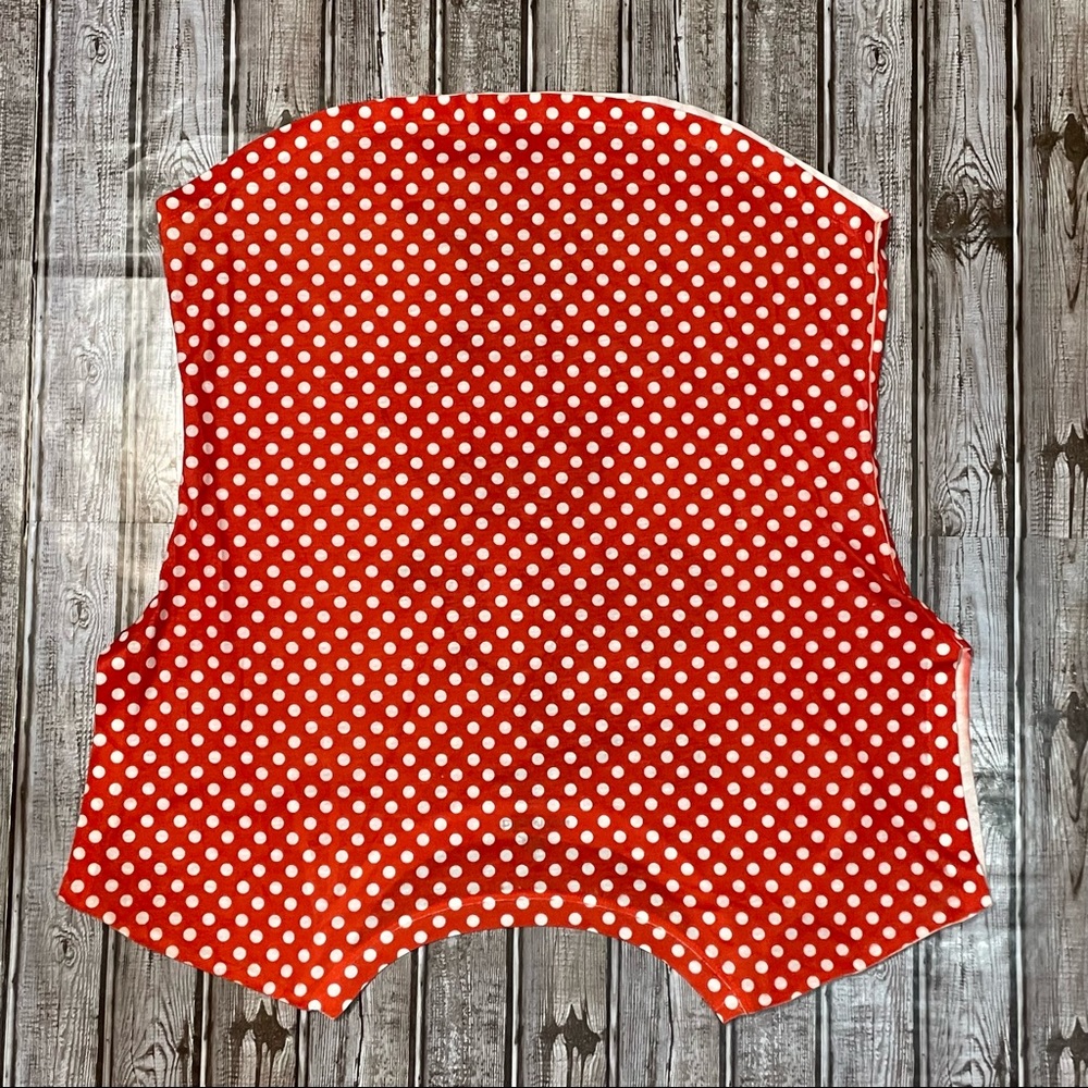 Disney Parks Red White Polka Dot Minnie Mouse Women's Blouse Shirt, Size Large - Picture 2 of 3
